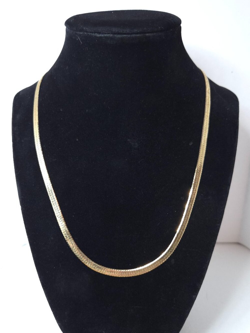 Vintage Herringbone Gold Tone Necklace
